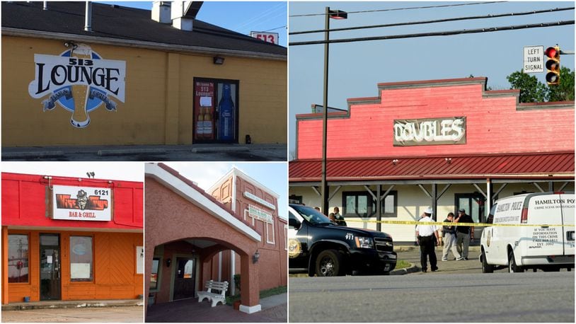 Bars in Butler County where recent shootings have taken place. STAFF FILE PHOTOS