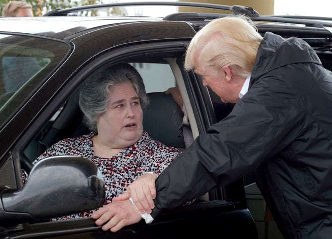 Trump, first lady visit with Harvey victims