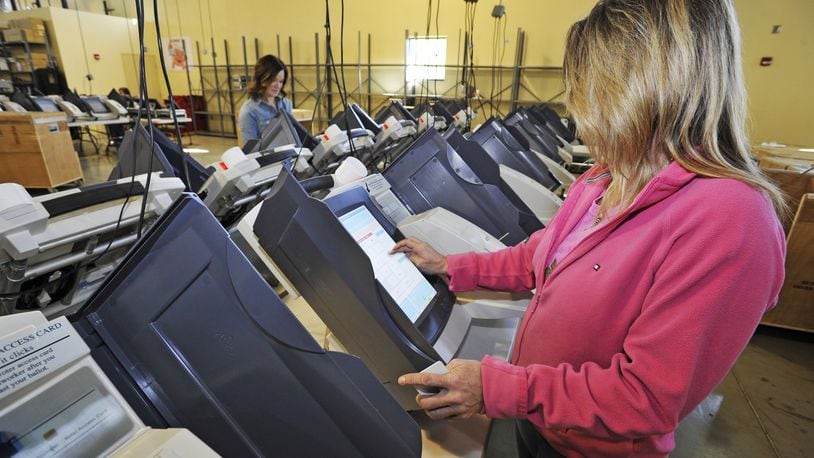 The Butler County Board of Elections is putting together a proposal to purchase new voting machines, but in order to use the new machines in the 2020 presidential election, they must be purchased and in the board’s possession by July, according to the board of elections. Otherwise, the board must wait until 2021 to be able to replace machines that are susceptible to breaking down. NICK GRAHAM/FILE