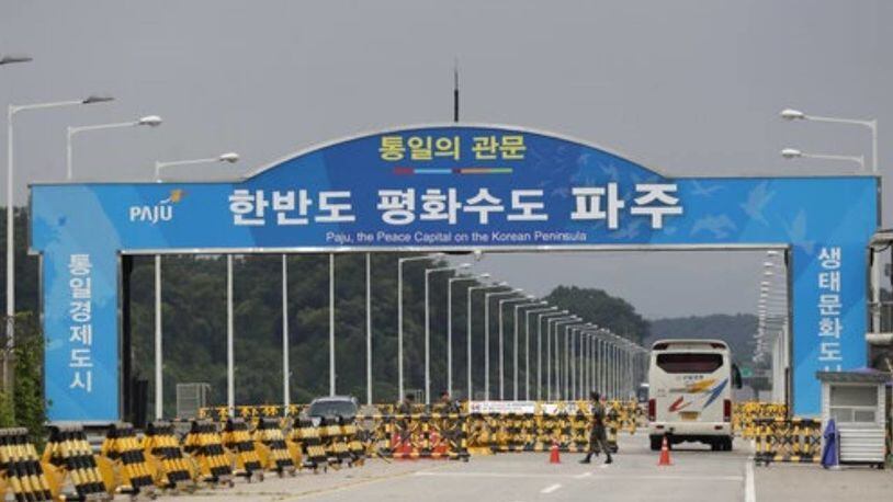The Unification Bridge leads to the Panmunjom in the Demilitarized Zone that separates North Korea from South Korea.