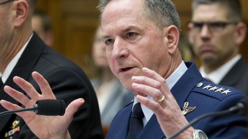 Air Force Chief of Staff Gen. David L. Goldfein testifies on Capitol Hill in Washington, Wednesday, April 5, 2017, before the House Armed Services Committee hearing: ‘Damage to the Military from a Continuing Resolution.’ (AP Photo/Jose Luis Magana)