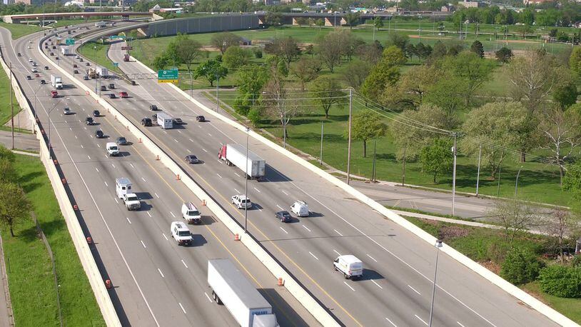 I-75 is one to two major Interstates running though the Miami Valley that will see increased traffic during the holiday period. This view is looking south near the State Route 4 interchange in May. TY GREENLEES / STAFF