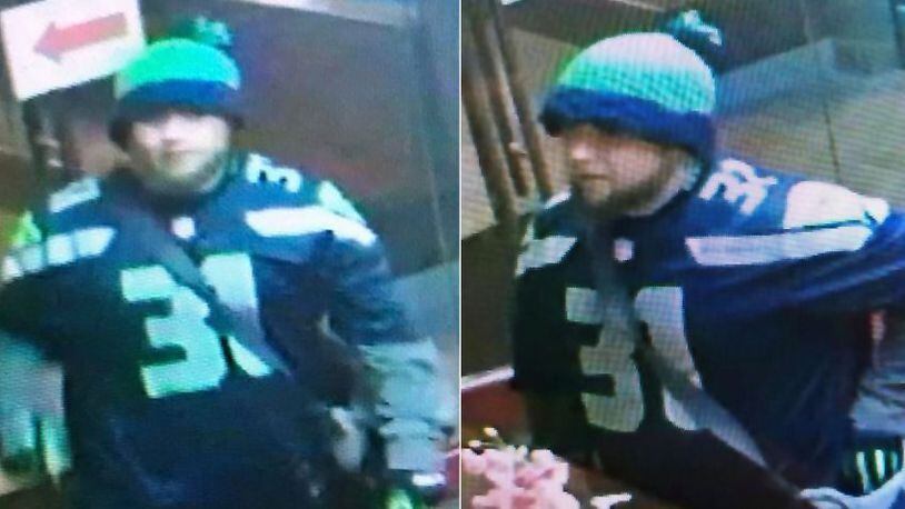 In a Facebook post, Tukwila police called the suspect decked out in Seahawks gear the #worstfanever.