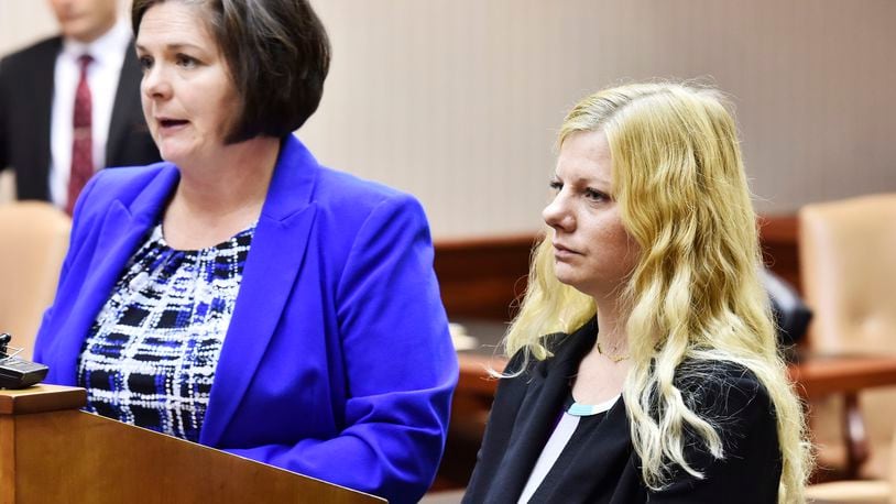 Lindsay Partin (right) allegedly fatally assaulted 3-year-old Hannah Wesche in March after the girl exhibited toddler behavior, according to court documents filed by the Butler County Prosecutor’s Office. A new December trial date has been set for Partin, who has pleaded not guilty to all charges.