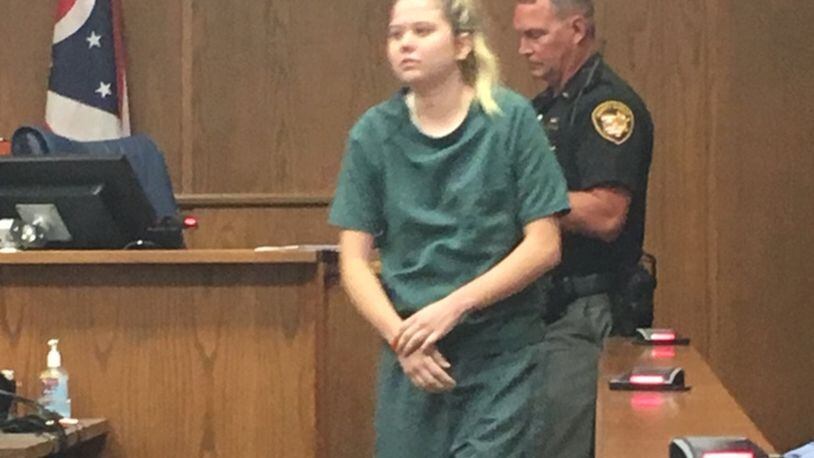 Abby Michaels was in court Wednesday for the first time since being indicted in July on six counts of murder, six counts of aggravated vehicular homicide and operating a vehicle while under the influence of alcohol. She is accused in the March 17 wrong-way wreck on Interstate 75 in Moraine that killed three members of a Mason family. NICK BLIZZARD/STAFF