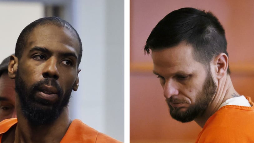 Darnell Dollar, left, and Richard Shelby Adkins are accused of killing women in separate Middletown homicides this year. Their cases were continued until September. FILE