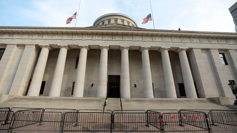 FILE - The Ohio Statehouse is shown on Jan. 13, 2021 in Columbus, Ohio. (Doral Chenoweth/The Columbus Dispatch via AP, File)