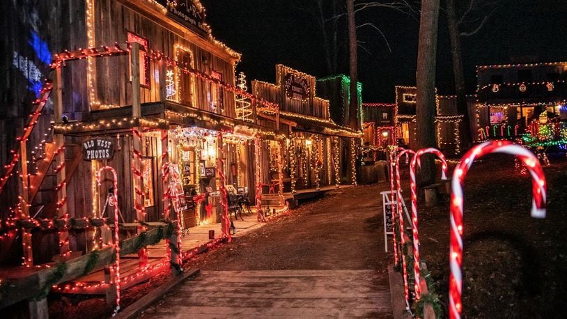 Dogwood Pass, a replica old western town located in southeastern Ohio, will be welcoming guests to its holiday lights show through the end of December.