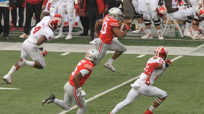 Master Teague breaks loose down the sideline for Ohio State Buckeyes against Indiana