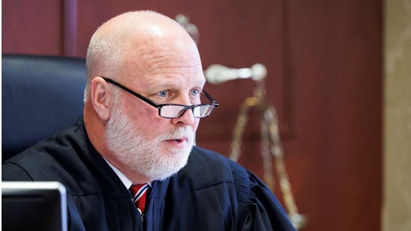Butler County Common Pleas Judge Greg Howard Tuesday during a hearing for Gurpreet Singh, charged with killing four members of his family in 2022. NICK GRAHAM/STAFF