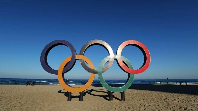 PYEONGCHANG-GUN, SOUTH KOREA - JANUARY 12: The Olympic Rings on the beach at Gangneung ahead of the Pyeongchang 2018 Winter Olympics on January 12, 2018 in Pyeongchang-gun, South Korea. (Photo by Richard Heathcote/Getty Images)