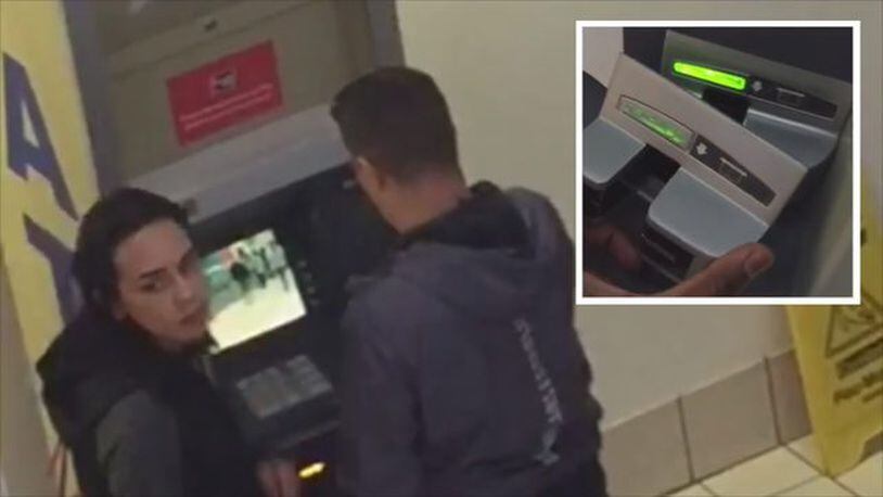 Police say the couple installed a card skimmer at an ATM in the middle of the mall’s food court.