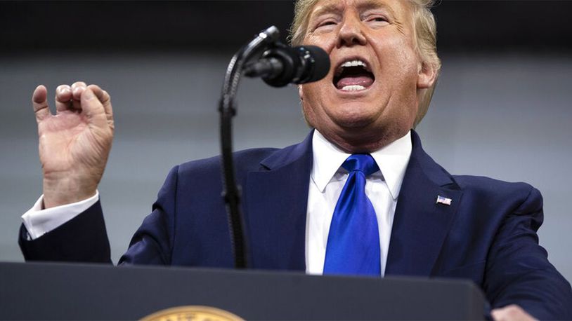 President Donald Trump speaks during a campaign rally at UW-Milwaukee Panther Arena, Tuesday, Jan. 14, 2020, in Milwaukee.