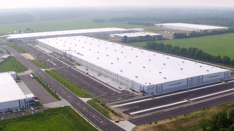 Giant warehouses cover Park North in Monroe where Amazon openly built  a million-square-foot distribution center. FILE PHOTO