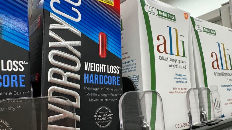 Dietary supplements are displayed at a store in New York, Thursday, April 25, 2024. It's now illegal to sell weight loss and muscle-building supplements to minors in New York. The first-in-the-nation law went into effect this week. (AP Photo/Seth Wenig)