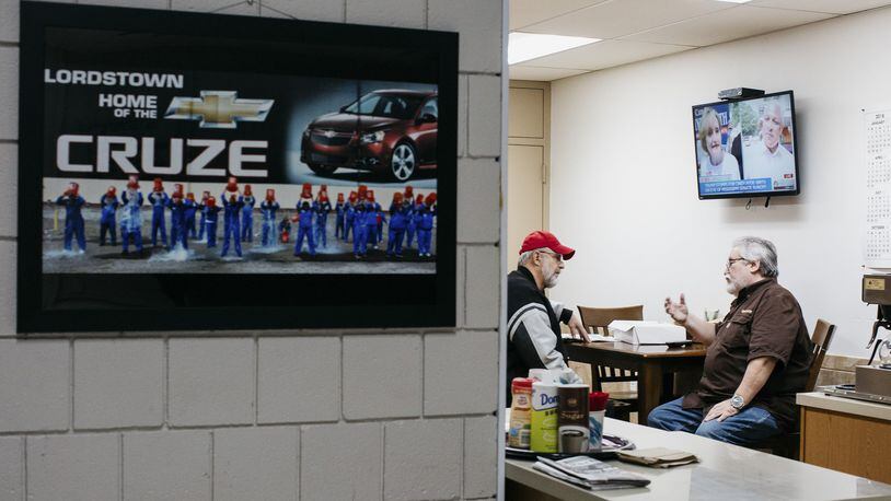 A break room at the United Automobile Workers Local 1112 office in Warren, Ohio, near the General Motors plant in Lordstown, Nov. 27, 2018. In a region where the president vowed that manufacturing jobs were coming back, the idling of a Chevrolet plant and its 1,600 workers is a major blow. (Allison Farrand/The New York Times)