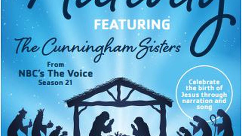 A Nativity lighting will happen tonight (Thursday) at 6:30 p.m. in the gymnasium of Hamilton's central YMCA. The Cunningham Sisters will sing Christmas songs. PROVIDED