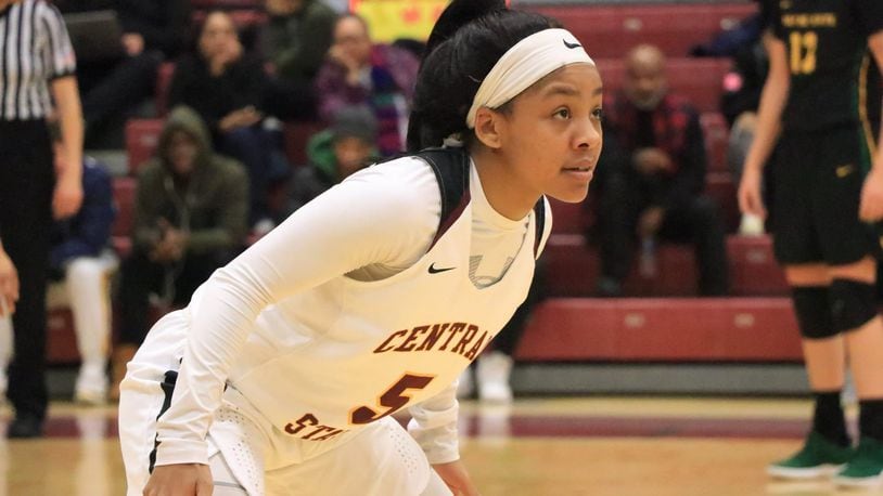 Junior guard Takyra Gilbert, a Hamilton High School graduate, leads the Central State women’s basketball team in scoring and assists this season. PHOTO COURTESY OF CENTRAL STATE ATHLETICS