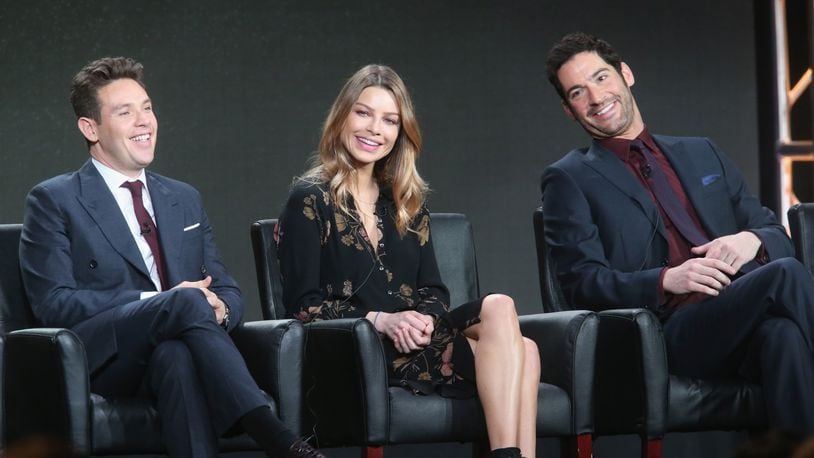 From left: 'Lucifer' actors Kevin Alejandro, Lauren German and Tom Ellis. Netflix announced it would pick up season four of the canceled Fox series after fans were upset by the show's cancellation.