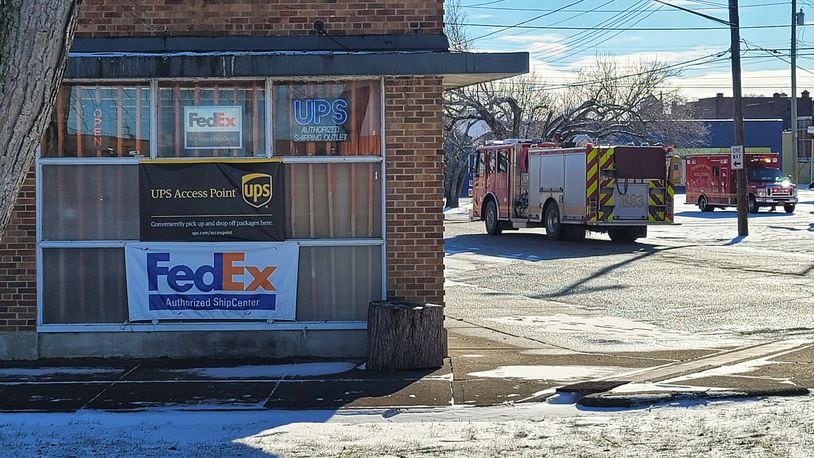 Middletown firefighters and paramedics were called to a fire this morning at 1 Stop Shipping Shop, 1205 Vail Ave. The fire was reported out as of 10:30 a.m. today. NICK GRAHAM/STAFF