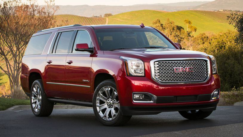 The 2017 GMC Yukon Denali models are available in 2WD and 4WD configurations. The XL Denali has a wheelbase that is 14 inches longer (20 inches overall) than the Yukon Denali, with more than twice the cargo room behind the third-row seat. GMC photo
