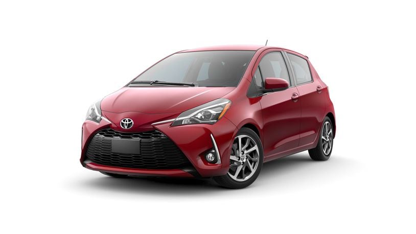 The 2018 Yaris is the Toyota brand s least expensive model and offers both three-door and five-door body styles in two grades, L and LE, in addition to the five-door Sporty SE. Manual transmission is available on the three-door L and the five-door SE. Toyota photo