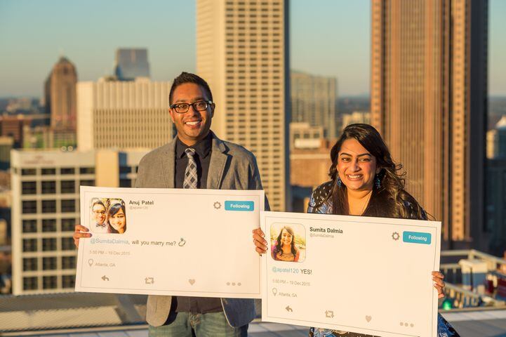 Atlanta couple meets on Twitter, has Twitter-themed proposal