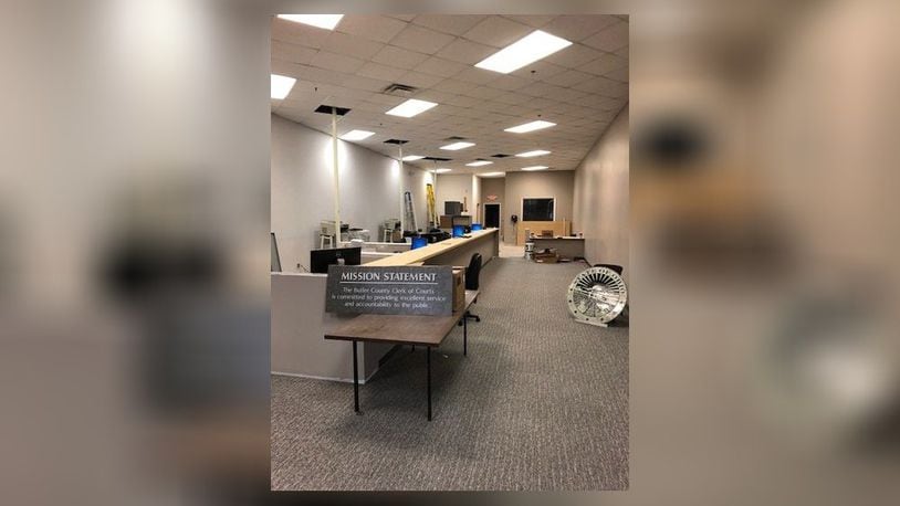 Butler County Clerk of Courts Mary Swain’s office moving into the new title office on the west side of Hamilton, one that offers Saturday hours. The new office was set to open for business Monday, Jan. 14. STAFF