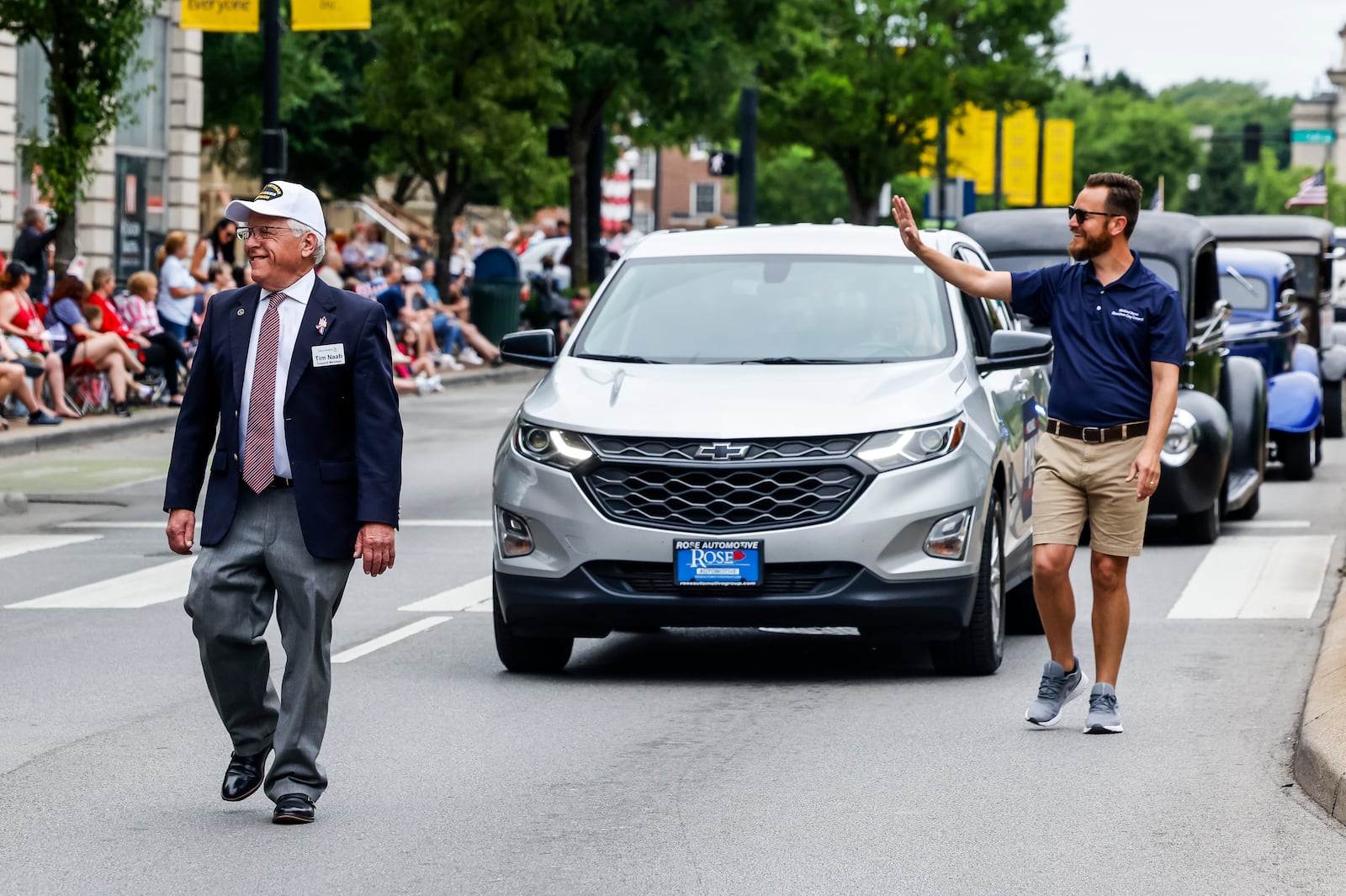 Hamilton city council members Tim Naab, left, and Michael Ryan walk in the Memorial Day Parade Monday, May 27, 2024 in Hamilton. NICK GRAHAM/STAFF