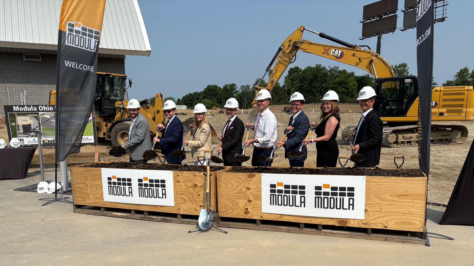 Modula USA, based in Franklin, which manufacturers automated, vertical storage systems, celebrated the groundbreaking Tuesday, June 3, 2025, of a more than $36 million addition to double capacity and production. JEN BALDUF/STAFF