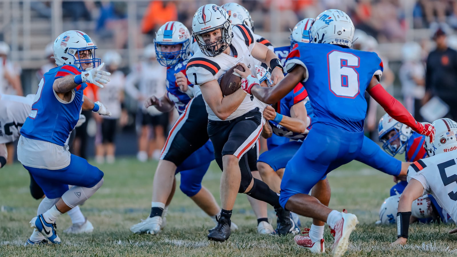 Waynesville High School senior Alex Amburgey runs the ball during their game against Greeneview on Thursday night at Don Nock Field in Jamestown. The Rams won 40-28. Michael Cooper/CONTRIBUTED