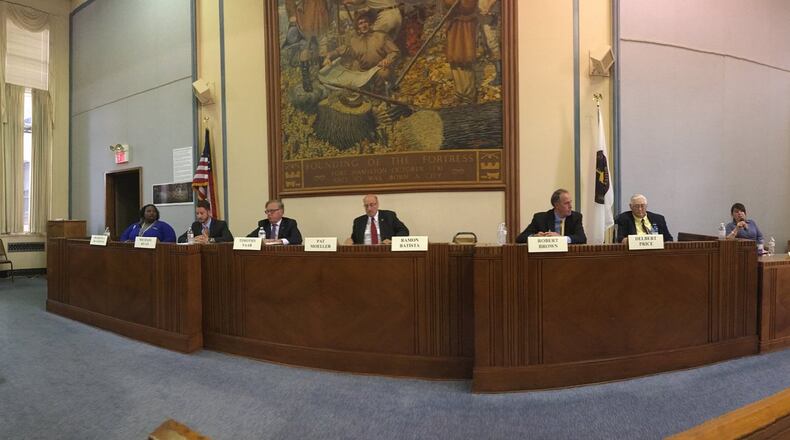 Hamilton High School’s Junior State of America will host a city council candidates forum from 7 to 9 p.m. Tuesday, Oct. 24, at the high school’s auditorium, 1165 Eaton Ave. This is a picture of a September forum that was hosted by the Journal-News and the Greater Hamilton Chamber of Commerce. MIKE RUTLEDGE/STAFF