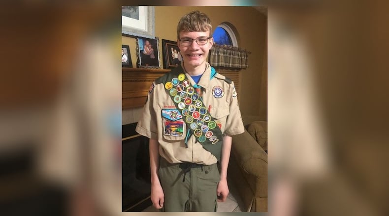 Nathan Green, 16, a sophomore at Lakota East High School, recently earned his Eagle Scout award after he built at a greenhouse at his elementary school. SUBMITTED PHOTO