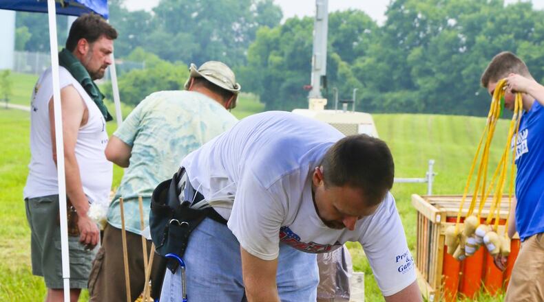 A crew from Rozzi’s Famous Fireworks sets up the display for Fairfield’s 2015 Red White and Kaboom Fourth of July celebration. Fireworks are launched from Harbin Park. GREG LYNCH/FILE PHOTO (JULY 2015)