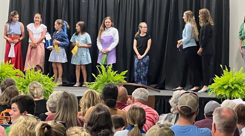 4-H participants modeled their creations in the Expo Hall at the 2023 Butler County Fair on Sunday, July 23. Awards were presented at that time. The Butler County Fair will run through Saturday. AMY BURZYNSKI/STAFF