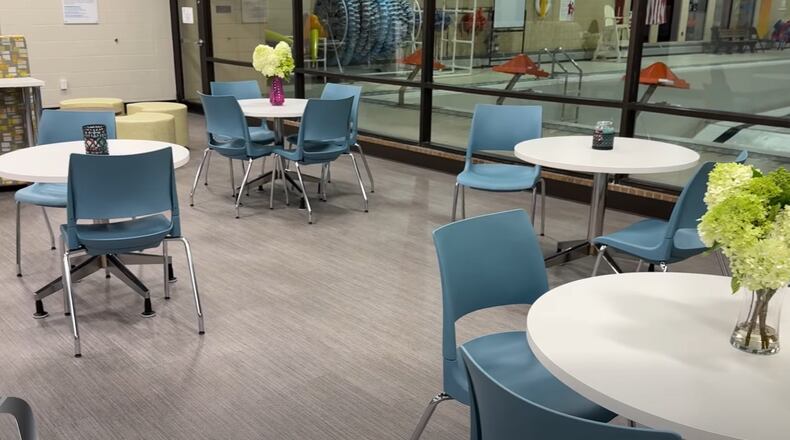 The Fitton Family YMCA on NW Washington Boulevard in Hamilton has completed its $400,000 renovation, which includes the lobby area, shown here. CONTRIBUTED