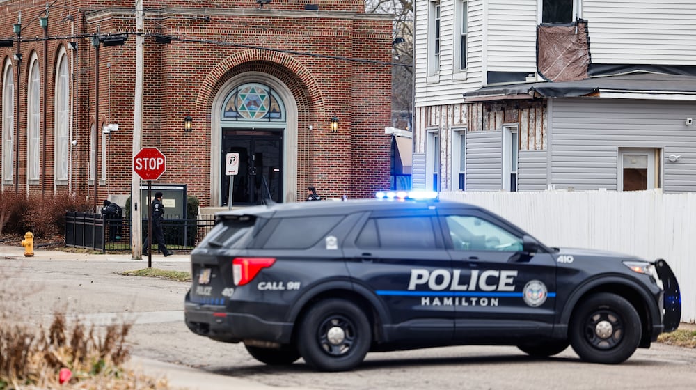 A bomb threat was emailed over the weekend to Beth Israel Synagogue on Butler Street in Hamilton. Police checked the synagogue on Monday morning, Dec. 29, 2025, but found nothing suspicious. NICK GRAHAM/STAFF