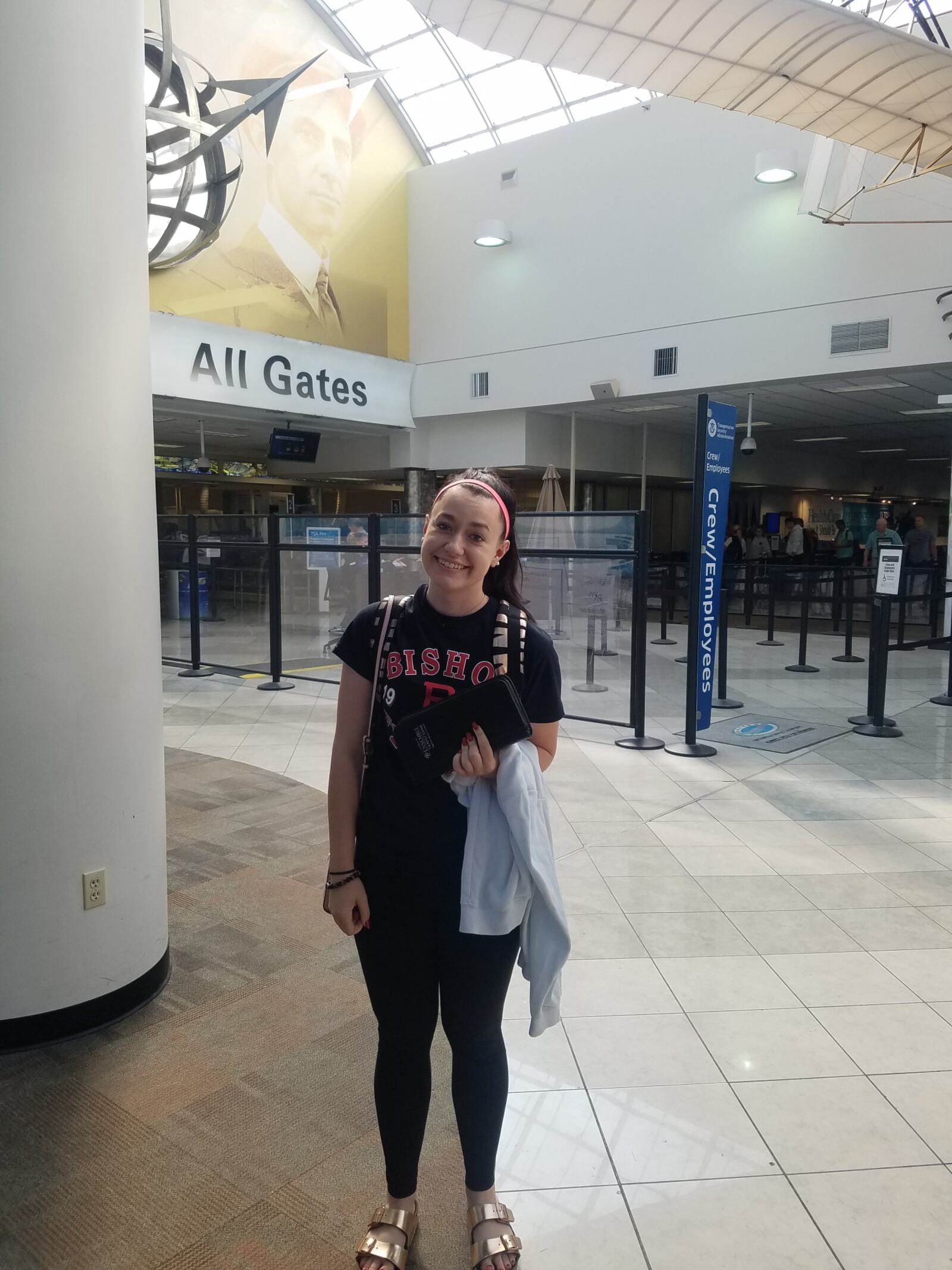 Bishop Fenwick High School senior Jordan Zahora if Miamisburg  was selected to attend the Economics for Leaders program being conducted at Brown University in Providence, R.I  July 23-29, 2018.  Her photo was taken July 23 at Dayton International Airport.