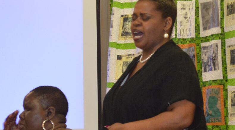 Miami student Kiyaa Bowens gave a strong rendition of a Mahalia Jackson spiritual song as part of this year’s Soul Celebration marking Black History Month. CONTRIBUTED/BOB RATTERMAN