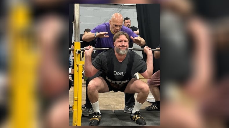 Ron Shotts, of Springfield, competes in a powerlifting competition. CONTRIBUTED PHOTO