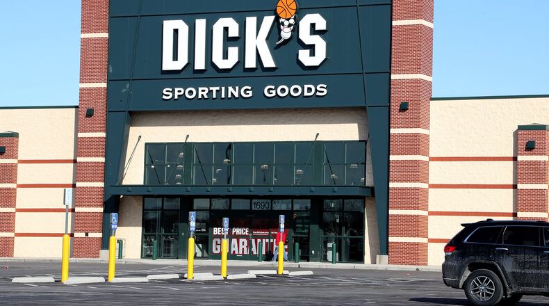 DICK’s Springfield Location on Bechtle Avenue will close this month. Roughly 125 other stores will stop selling guns and hunting gear. BILL LACKEY/STAFF