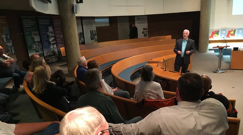 Members of the Middletown Real Estate Investors Group recently met with City Manager Doug Adkins to hear about a number of issues needed to balance the city’s housing stock and improve property values. ED RICHTER/STAFF