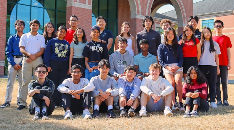 National Merit semifinalists from 2024 at Mason High School. CONTRIBUTED