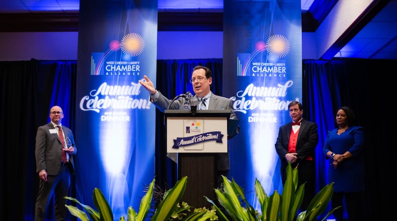 Tom Daskalakis, UC Healh West Chester Hospital’s chief administrative officer, was honored by the West Chester-Liberty Chamber Alliance at its Annual Celebration March 5 with The Carlos Todd Businessperson of the Year Award. CONTRIBUTED/ALI WOLFE PHOTOGRAPHY