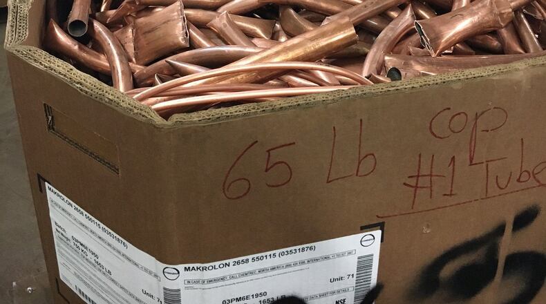The average price of copper has plummeted in recent years, one reason experts think metal thefts have declined. KATIE WEDELL / STAFF