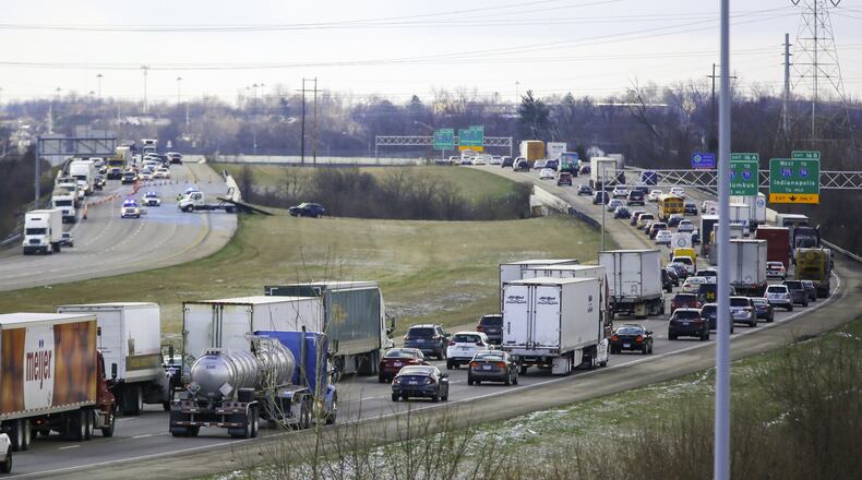 The State Highway Patrol is investigating a double fatal accident this morning on Interstate 75 in West Chester, one of the many accidents blamed on winter weather. GREG LYNCH / STAFF