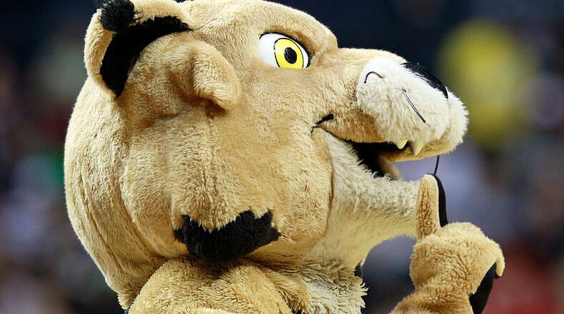 NASHVILLE, TN - MARCH 18: The Ohio Bobcats mascot performs during a break in play against the South Florida Bulls in the third round of the 2012 NCAA Men’s Basketball Tournament at Bridgestone Arena on March 18, 2012 in Nashville, Tennessee. (Photo by Kevin C. Cox/Getty Images)