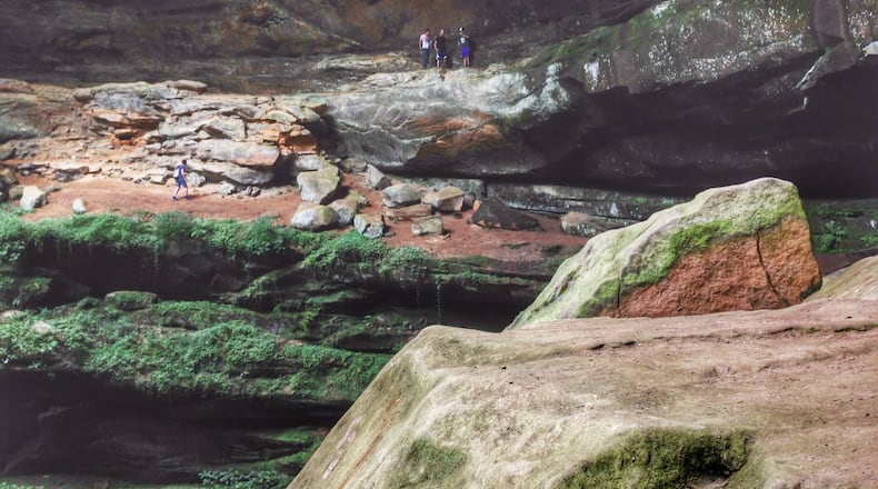 The large recess at Cantwell Cliffs is one reason some visitors say this site is the most scenic of the five locales at Hocking Hills State Park.