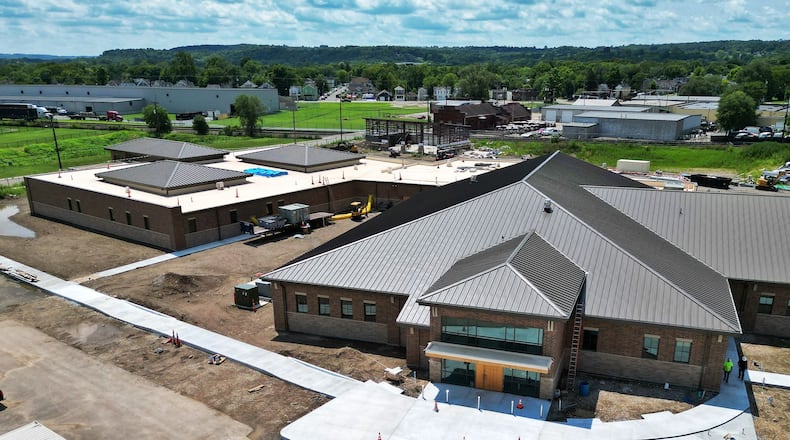 Construction continues on Hamilton's new Justice Center Tuesday, July 30, 2024 on Ohio 4 in Hamilton. NICK GRAHAM/STAFF