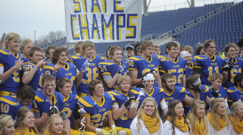 Marion Local defeated Kirtland 34-11 to win a D-VI high school football state title at Canton on Sat., Dec. 2, 2017. MARC PENDLETON / STAFF